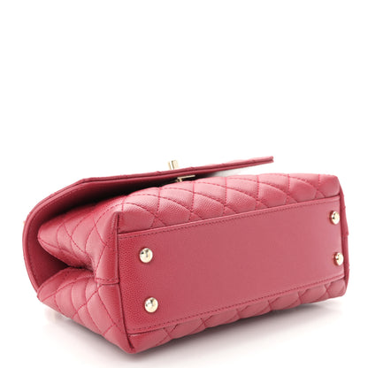 Chanel Caviar Quilted Mini Coco Handle Flap Dark Pink 4 of 10
