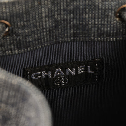Chanel Sequin Denim Small Drawstring Bucket Bag Blue 6 of 7