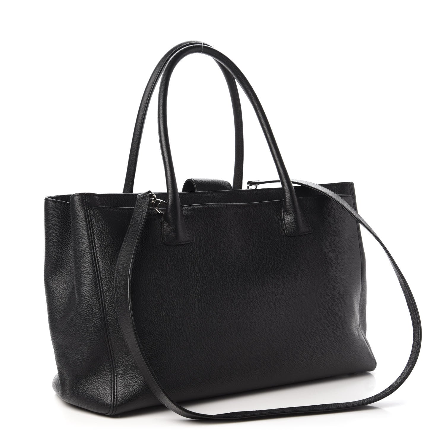 Chanel Calfskin Cerf Executive Shopper Tote Black 3 of 12