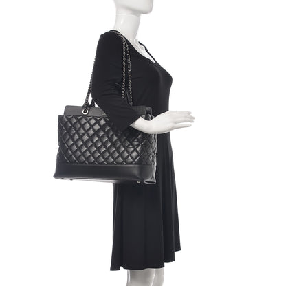 Chanel Aged Calfskin Quilted Be CC Tote Black 2 of 13