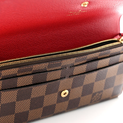 Louis Vuitton Damier Ebene Emilie Wallet Red 12 of 14