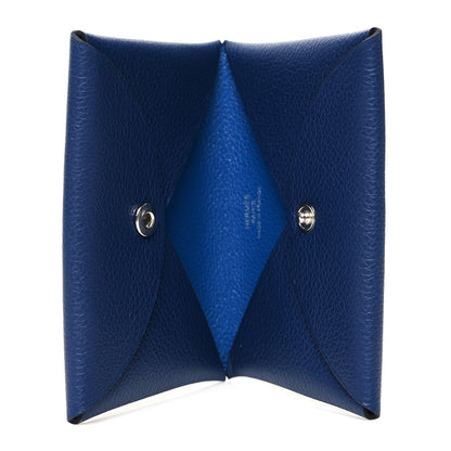 Hermes Evercolor Verso Calvi Card Case Bleu Saphir Bleu France 5 of 13