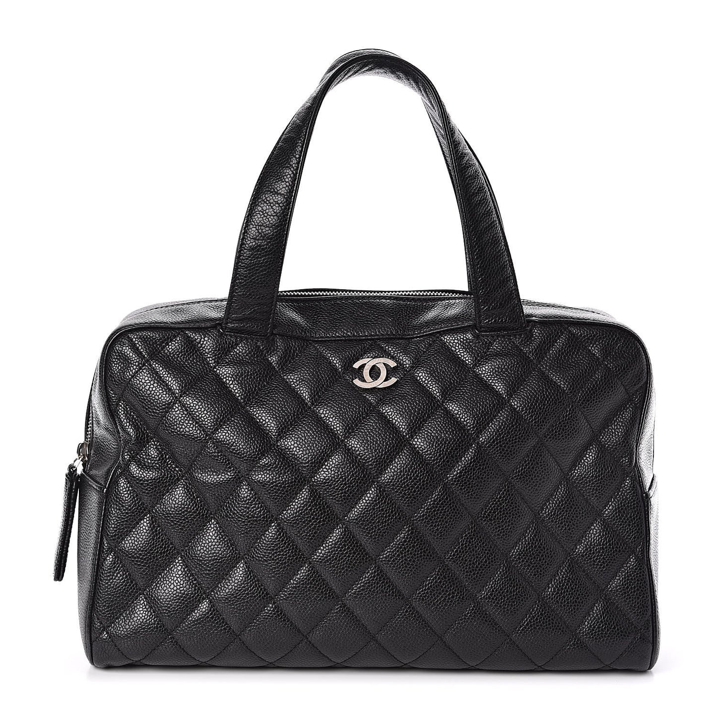 Caviar Quilted Bowler Black