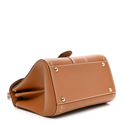 Delvaux Grained Rodeo Calfskin Surpique Mini Brillant Satchel Vegetal Ivory 5 of 11