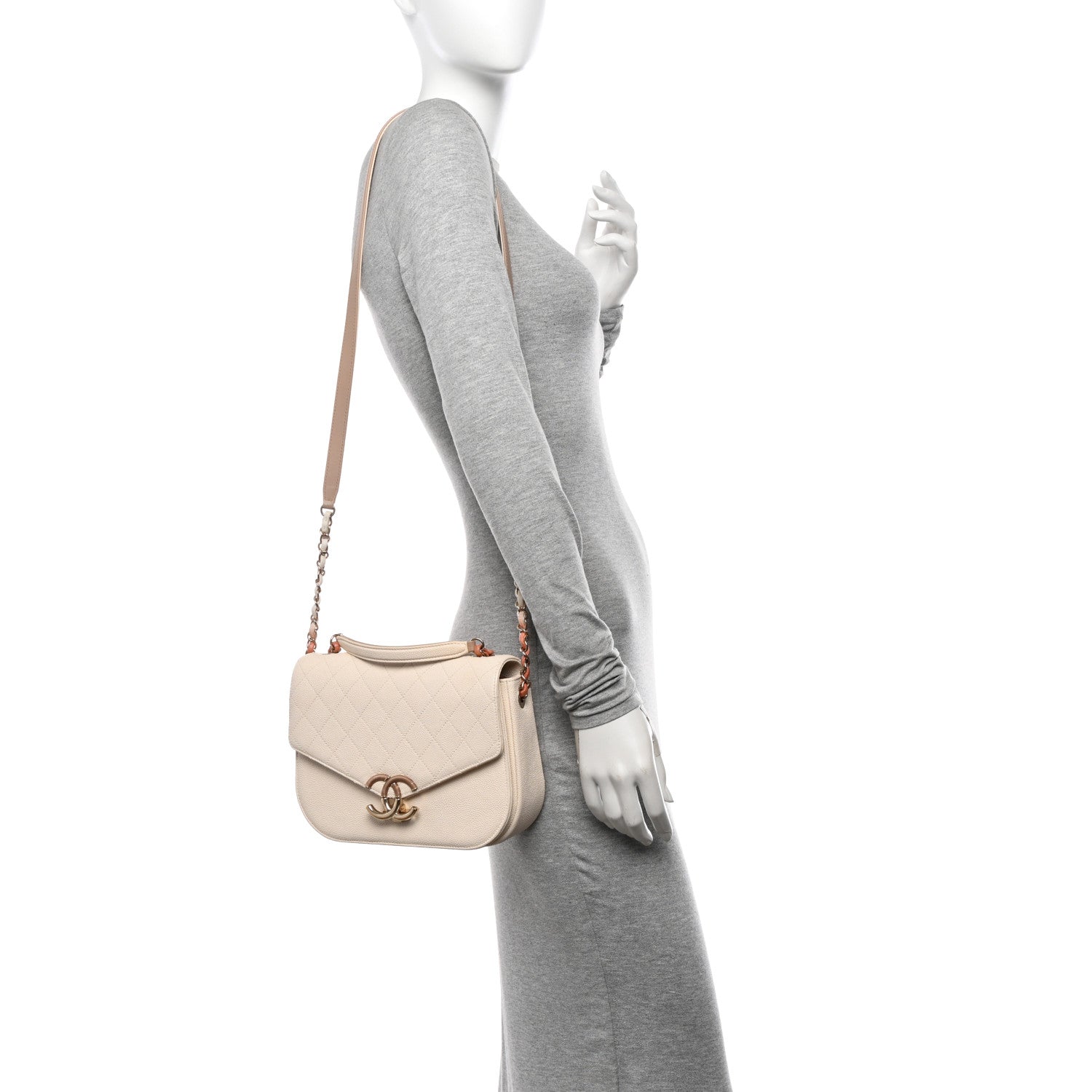 Chanel Grained Calfskin Quilted Small Cuba Top Handle Flap White 2 of 12