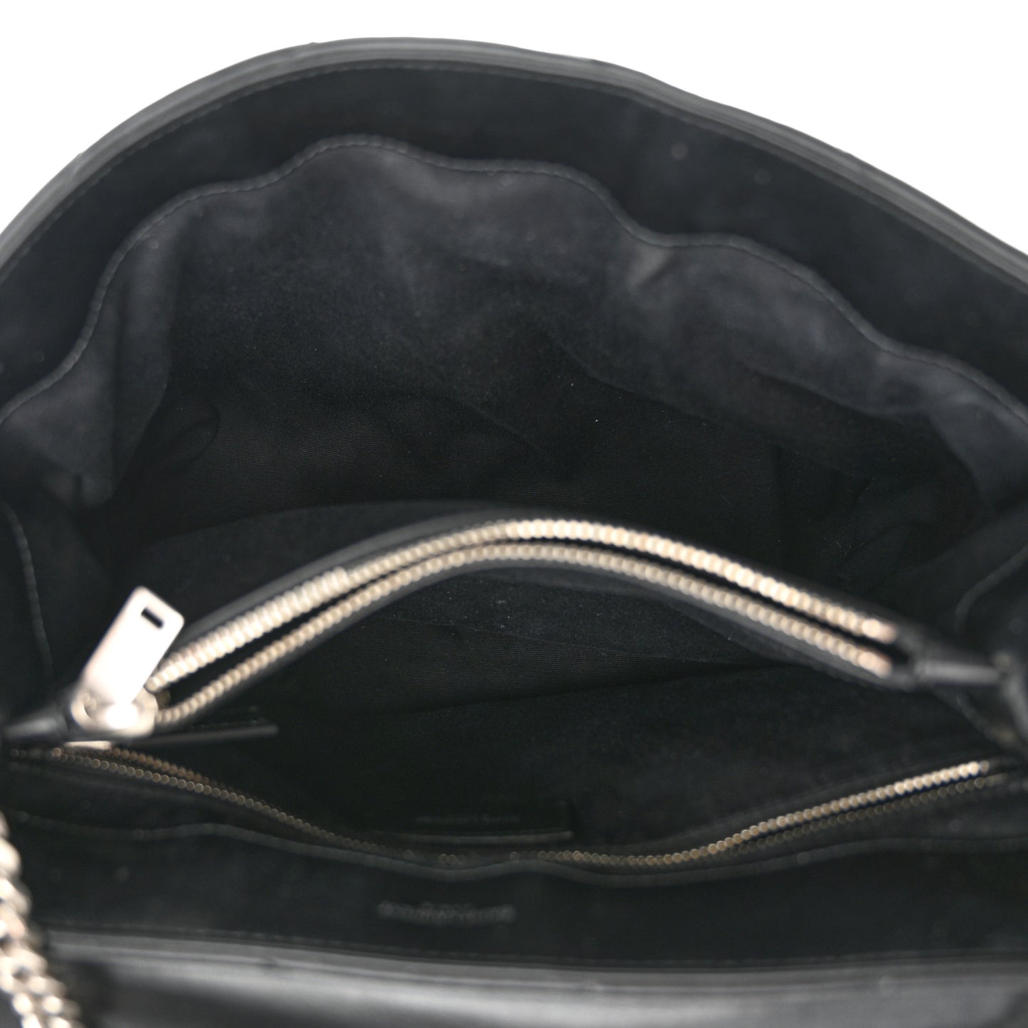 Calfskin Y Quilted Monogram Medium Loulou Chain Satchel Black