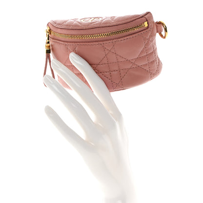 Christian Dior Supple Calfskin Cannage Caro Half-Moon Coin Purse Dark Nude 2 of 7