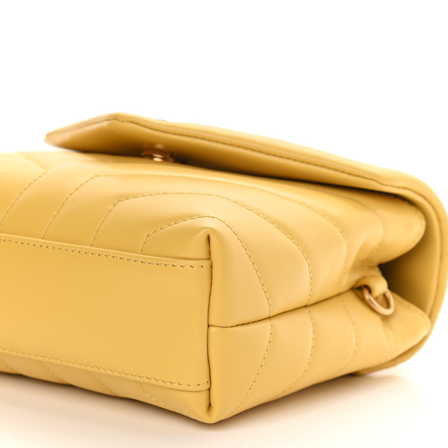 Saint Laurent Calfskin Y Quilted Monogram Toy Loulou Crossbody Bag Sunflower 6 of 9