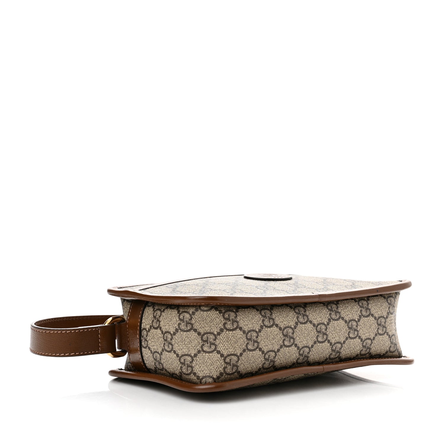 GG Supreme Monogram Azalea Calfskin Mini Retro Interlocking G Shoulder Bag Beige Ebony Brown Sugar