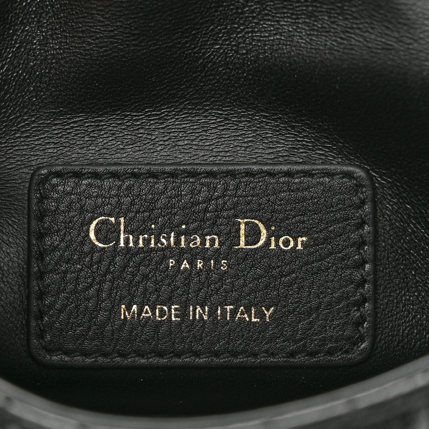 Supple Calfskin Cannage Micro Caro Bag Black
