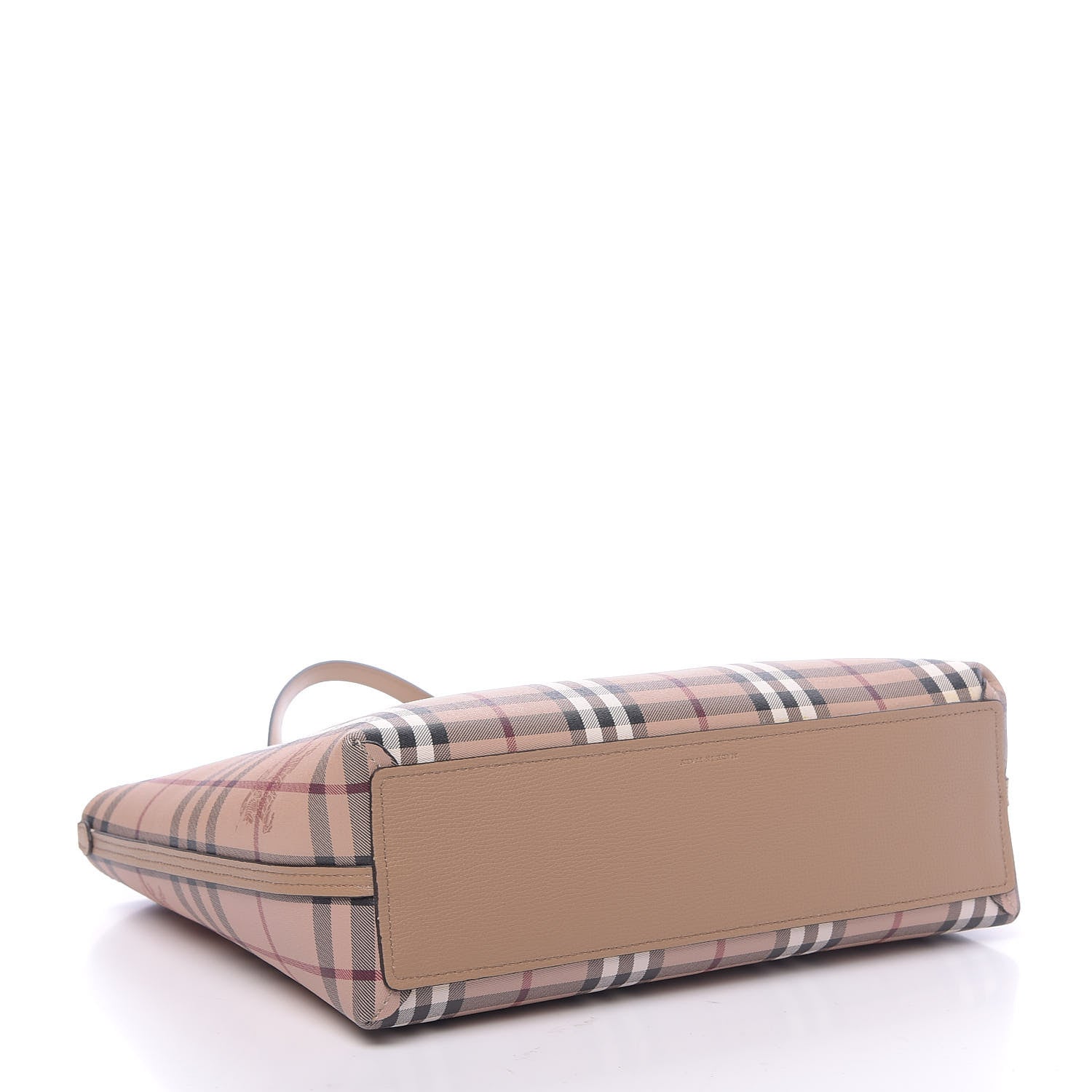 Burberry Grainy Calfskin Haymarket Check Small Reversible Tote Mid Camel 7 of 17