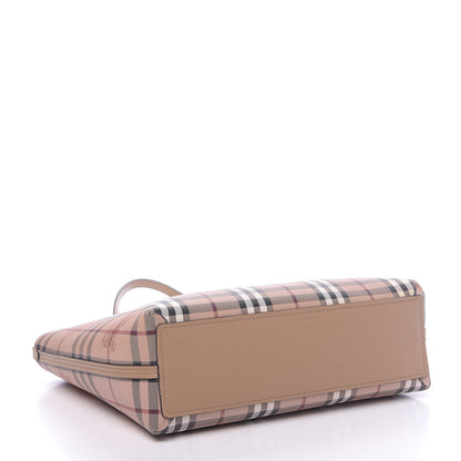 Burberry Grainy Calfskin Haymarket Check Small Reversible Tote Mid Camel 7 of 17