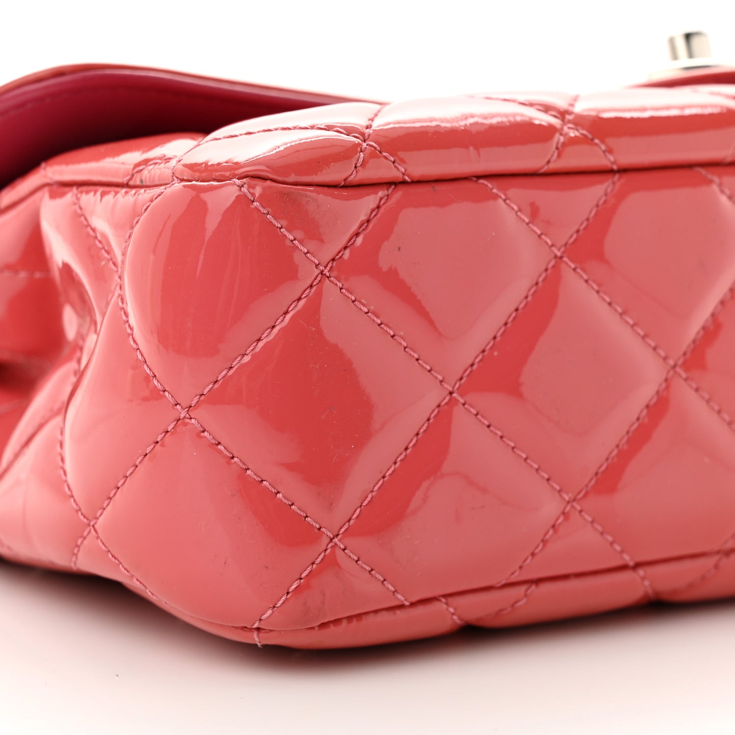 Patent Quilted Large Coco Shine Flap Pink