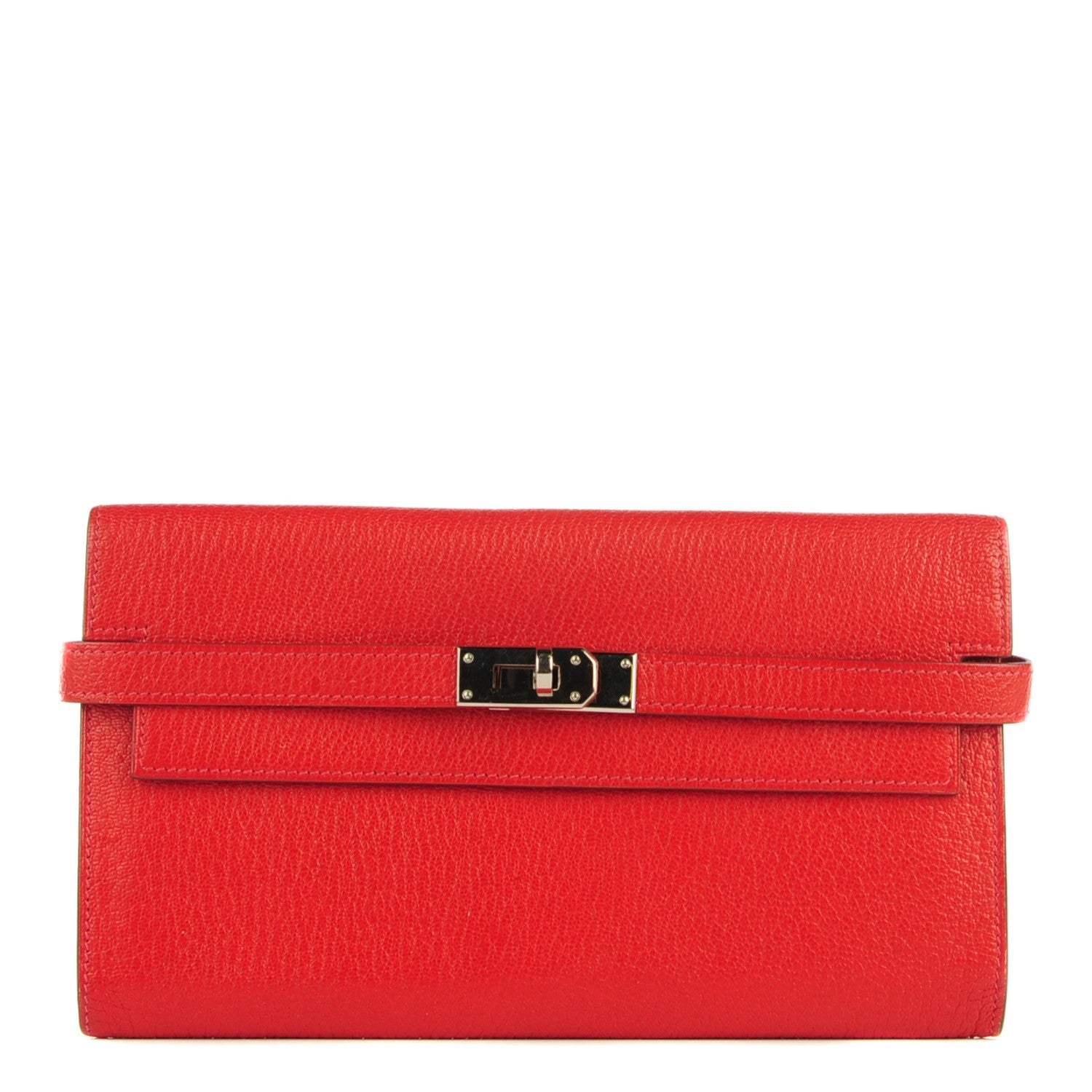 Hermes Chevre Mysore Kelly Longue Wallet Rouge Garance 1 of 10