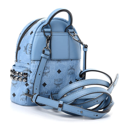 MCM Visetos Side Stud X-Mini Stark Bebe Boo Backpack Blue 2 of 10