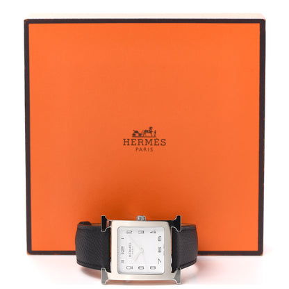 Hermes Stainless Steel Epsom 30.5mm Heure H Hour Quartz Watch Noir 5 of 5