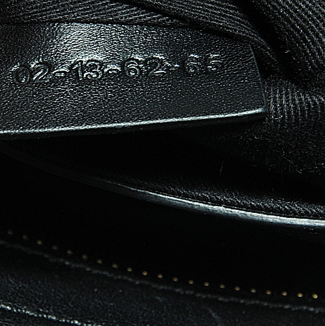 Lizard Embossed Mini Alice Satchel Black White