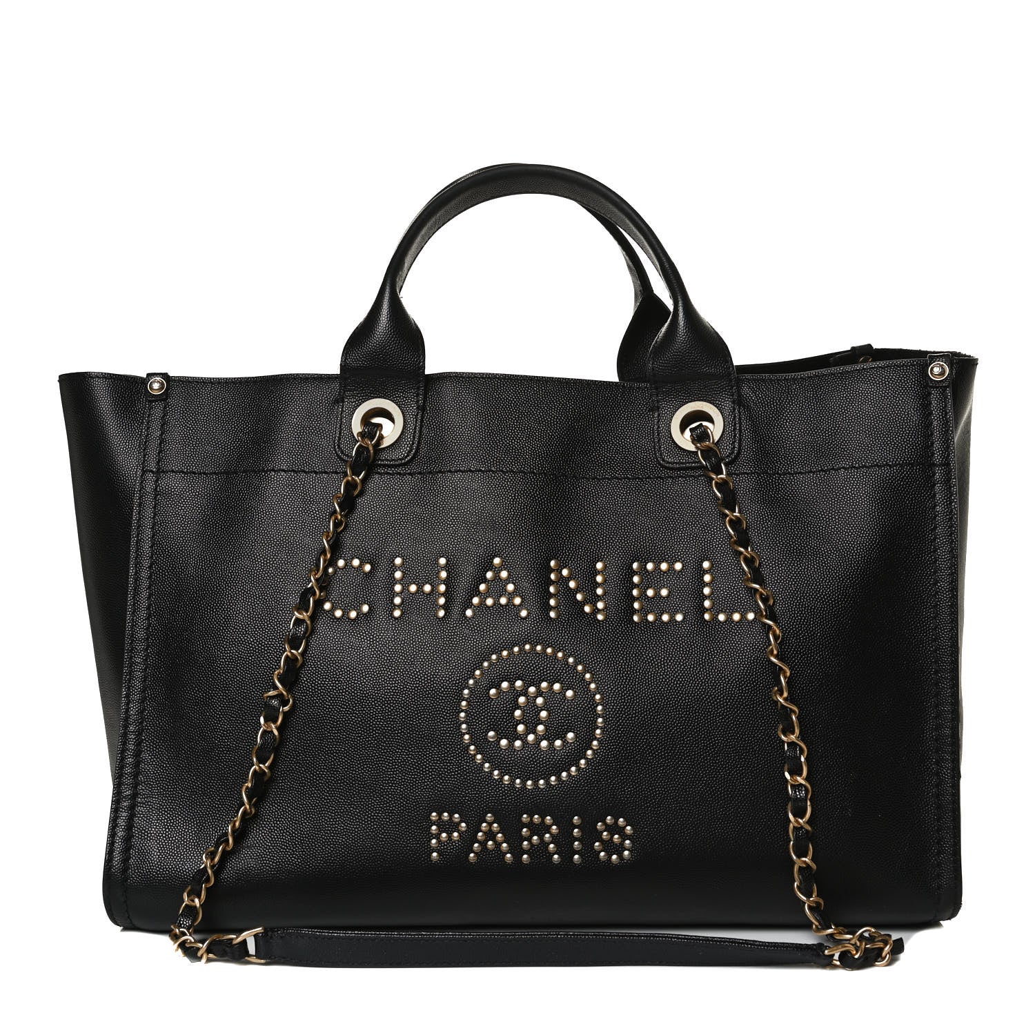 Chanel Caviar Medium Studded Deauville Tote Black 1 of 15