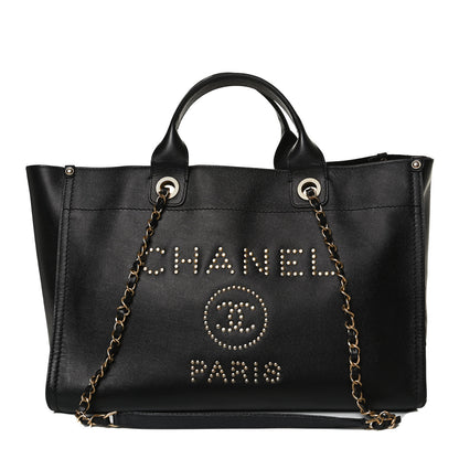 Chanel Caviar Medium Studded Deauville Tote Black 1 of 15