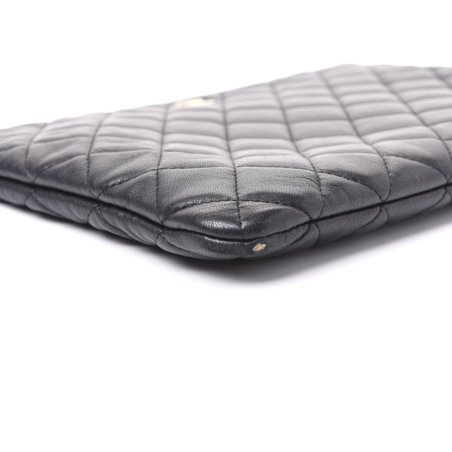 Lambskin Quilted Medium Cosmetic Case Black