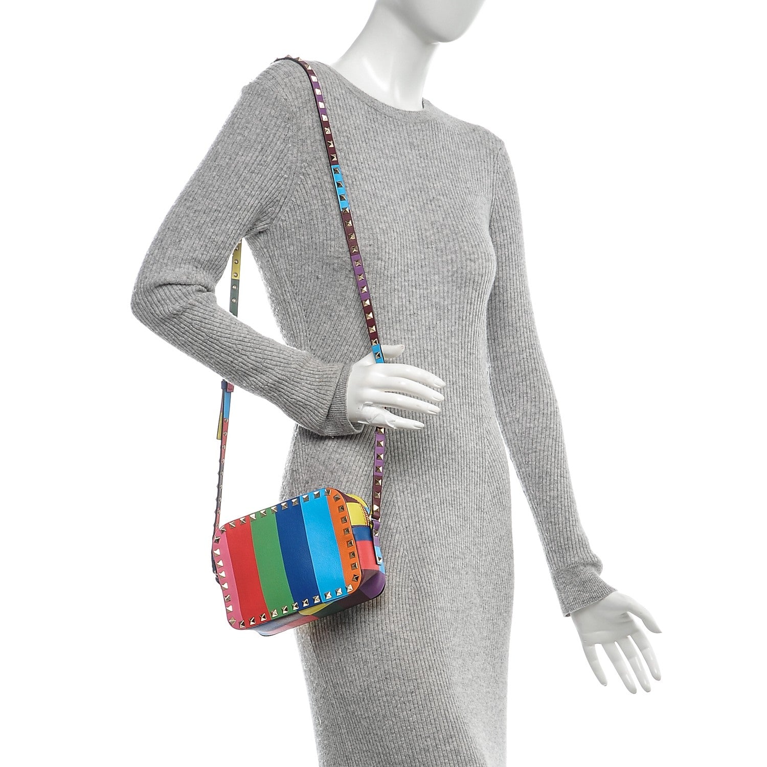 Valentino Garavani Vitello 1973 Rockstud Camera Crossbody Bag Multicolor 2 of 6