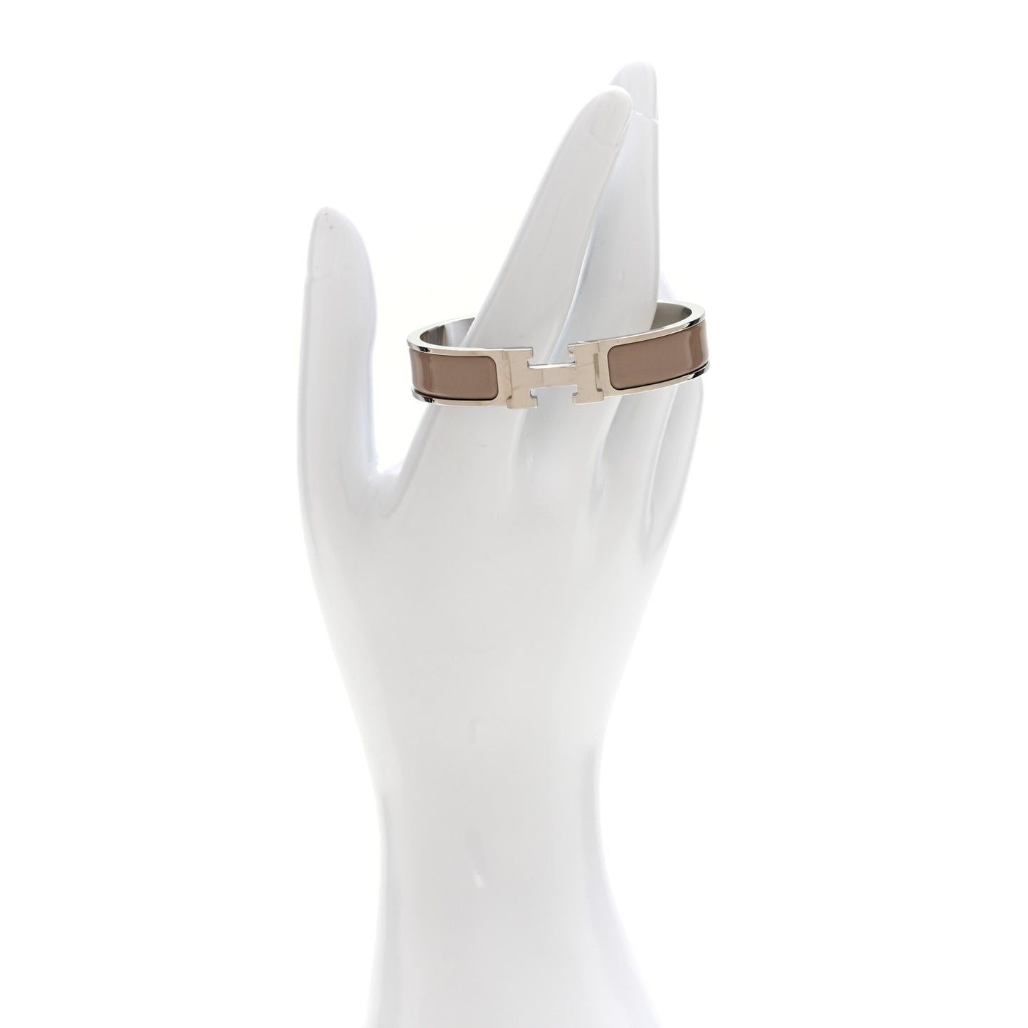 Enamel Narrow Clic Clac H Bracelet PM Marron Glace