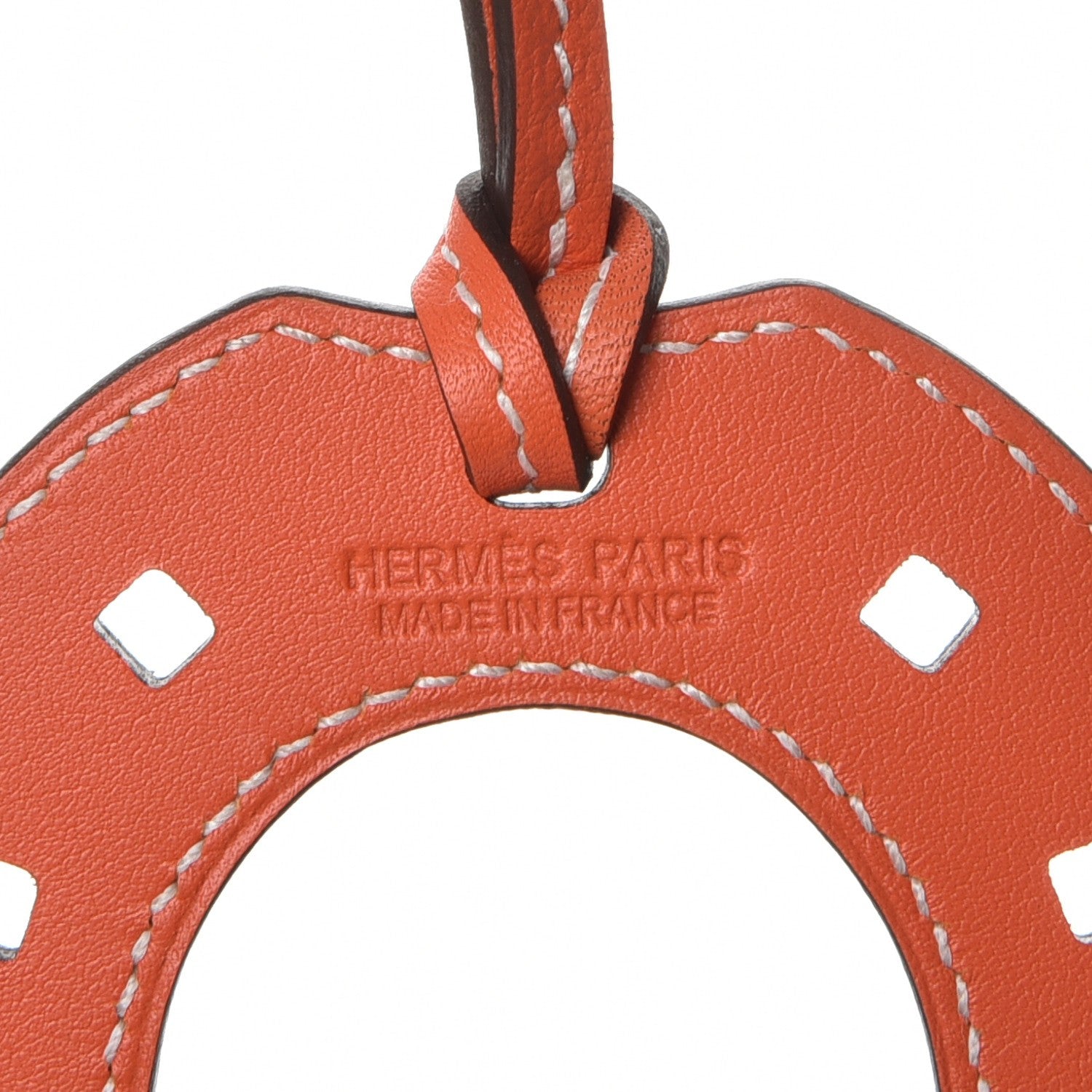 Hermes Swift Paddock Horseshoe Bag Charm Orange Poppy 3 of 4