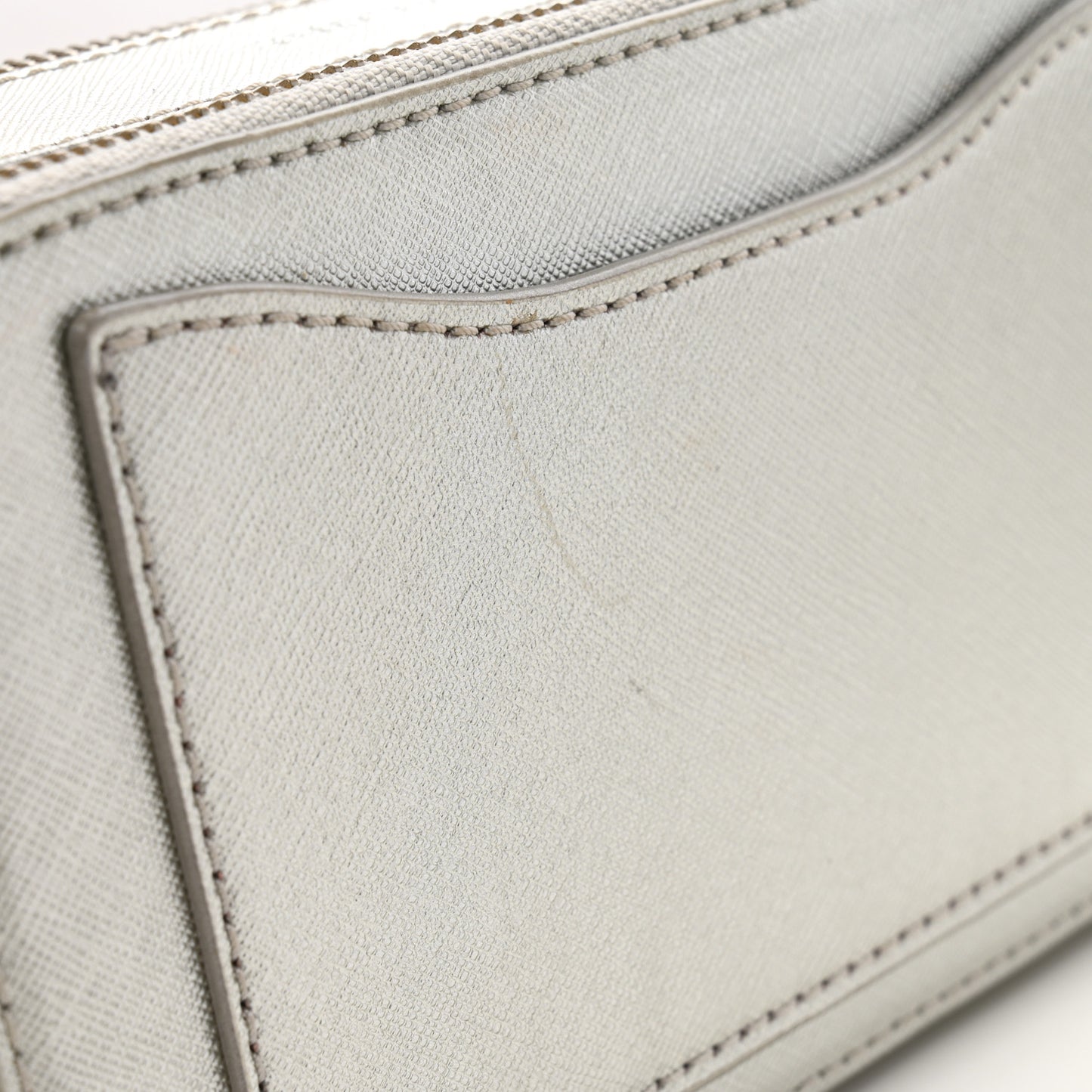 Saffiano Small Snapshot Camera Bag Silver