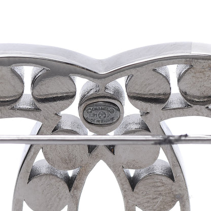 Chanel Crystal CC Brooch Silver 4 of 5