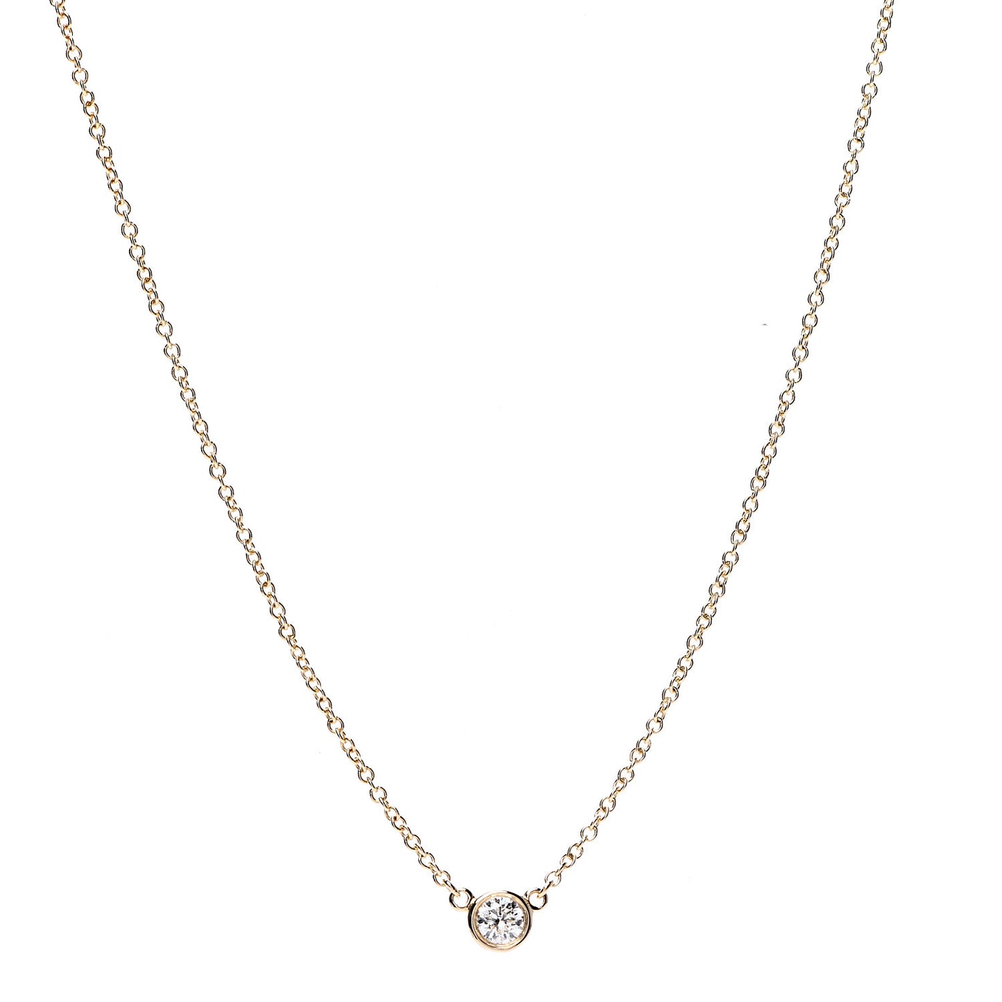 18K Yellow Gold Diamond .12ct Elsa Peretti Diamonds by the Yard Pendant Necklace