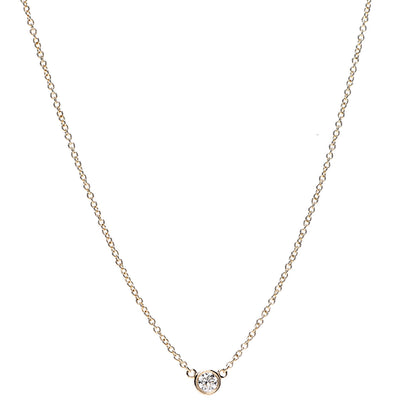 Tiffany 18K Yellow Gold Diamond .12ct Elsa Peretti Diamonds by the Yard Pendant Necklace 1 of 6