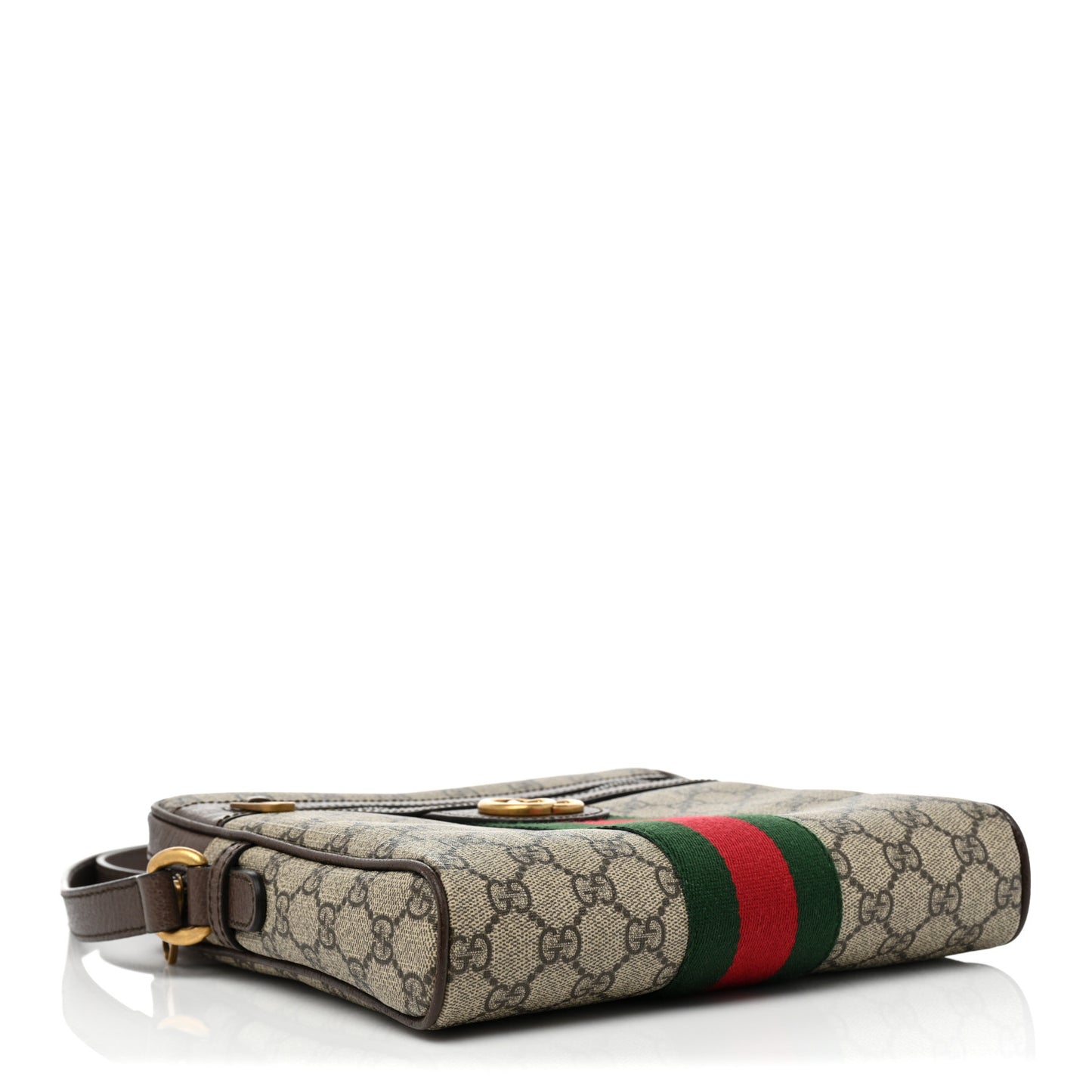 GG Supreme Monogram Web Small Ophidia Messenger Bag Brown