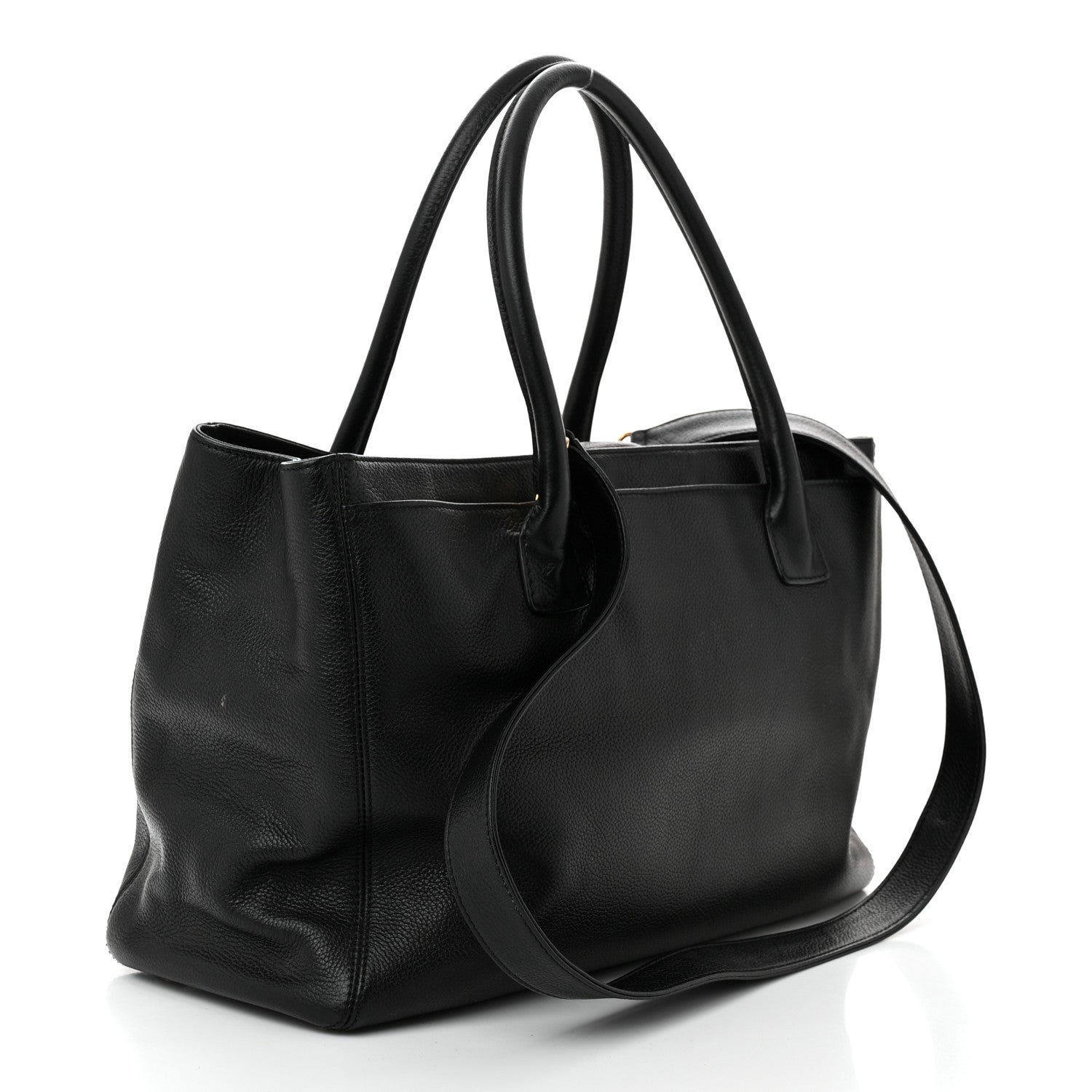 Chanel Calfskin Cerf Executive Shopper Tote Black 3 of 12