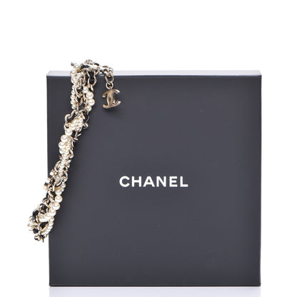 Chanel Pearl CC Chain Choker Necklace Black Gold 6 of 6