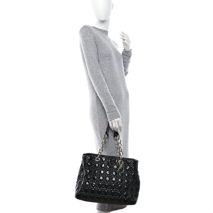 Christian Dior Patent Cannage Dior Soft Shopping Tote Black 3 of 13
