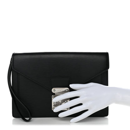Louis Vuitton Epi Pochette Sellier Dragonne Clutch Black 2 of 8