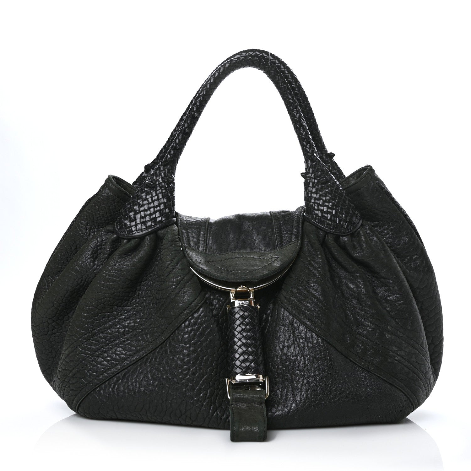 studio image of FENDI Nappa Spy Black FASHIONPHILE