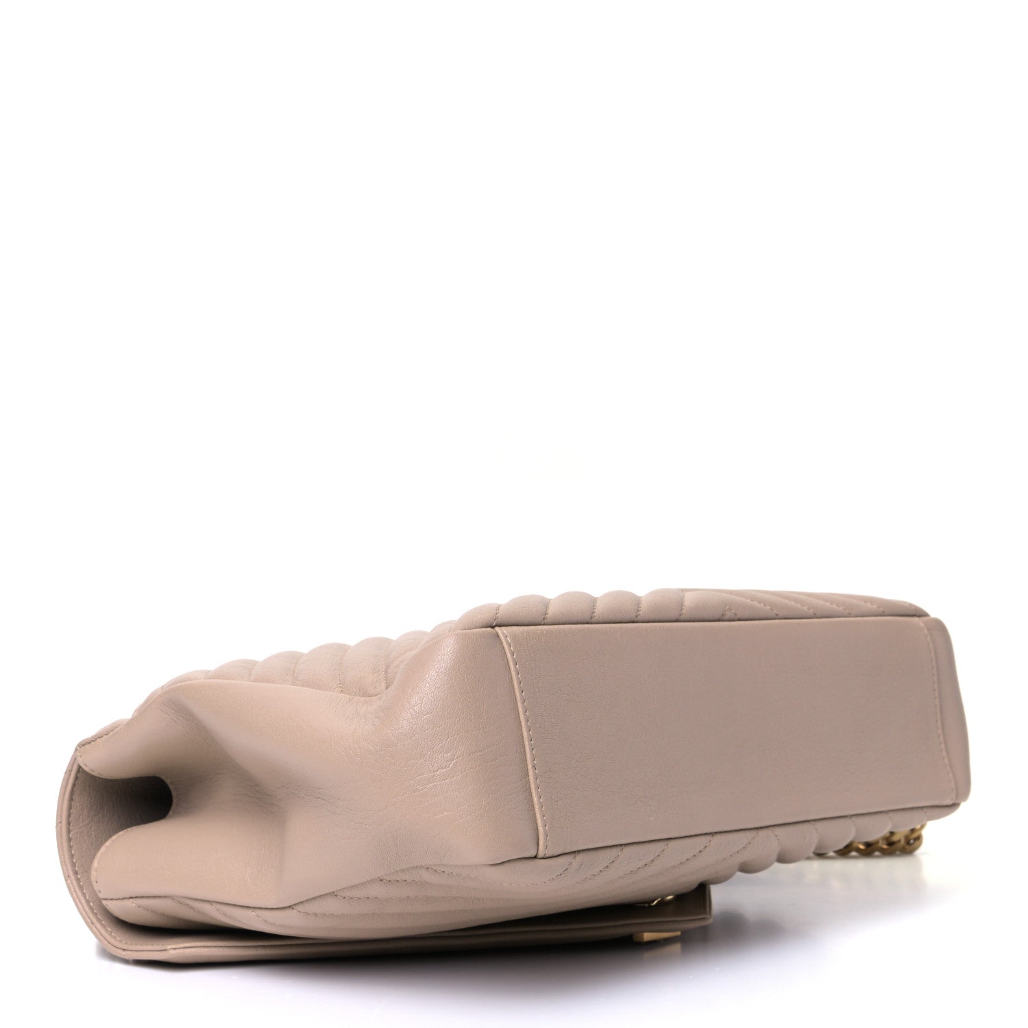 Saint Laurent Sheepskin Matelasse Chevron Monogram Large College Satchel Beige 3 of 5