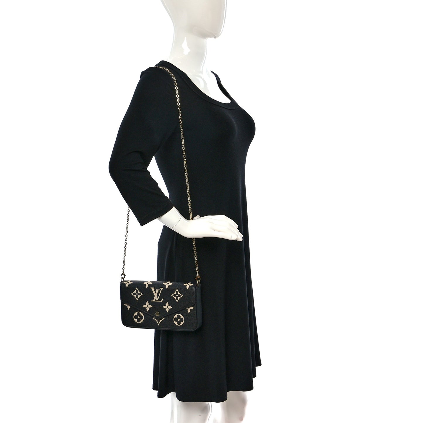 Empreinte Monogram Giant Felicie Pochette Black Beige