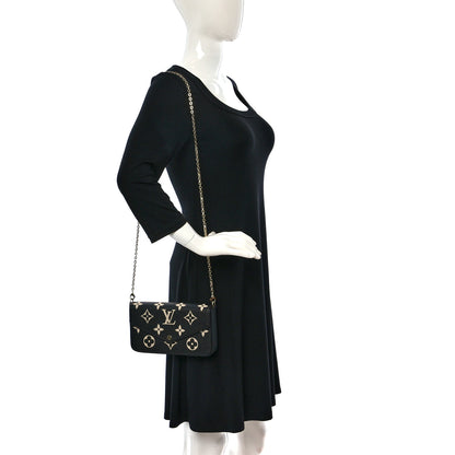 Louis Vuitton Empreinte Monogram Giant Felicie Pochette Black Beige 2 of 9