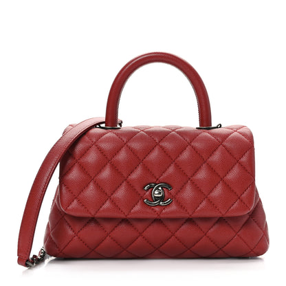 Chanel Caviar Quilted Mini Coco Handle Flap Red 1 of 10