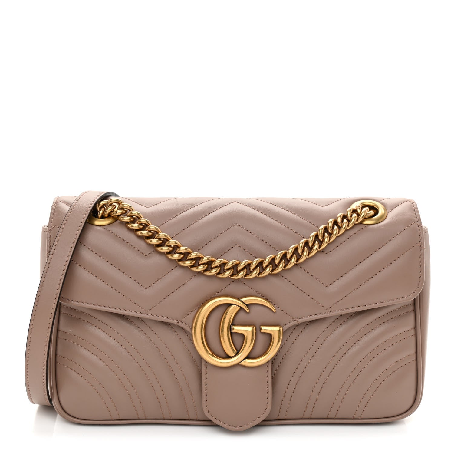 Gucci Calfskin Matelasse Small GG Marmont Shoulder Bag Porcelain Rose 1 of 9
