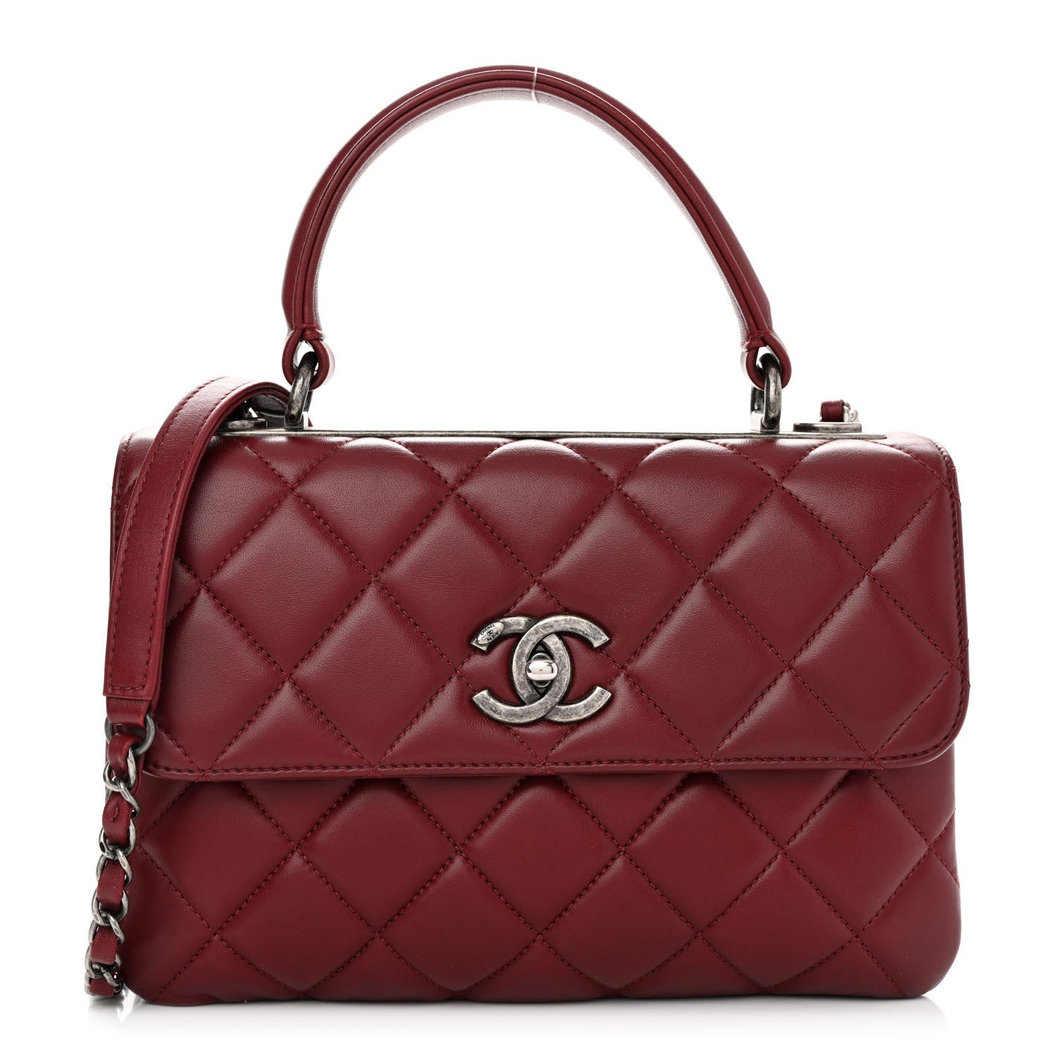 Chanel Lambskin Quilted Small Trendy CC Flap Dual Handle Bag Red 1 of 11