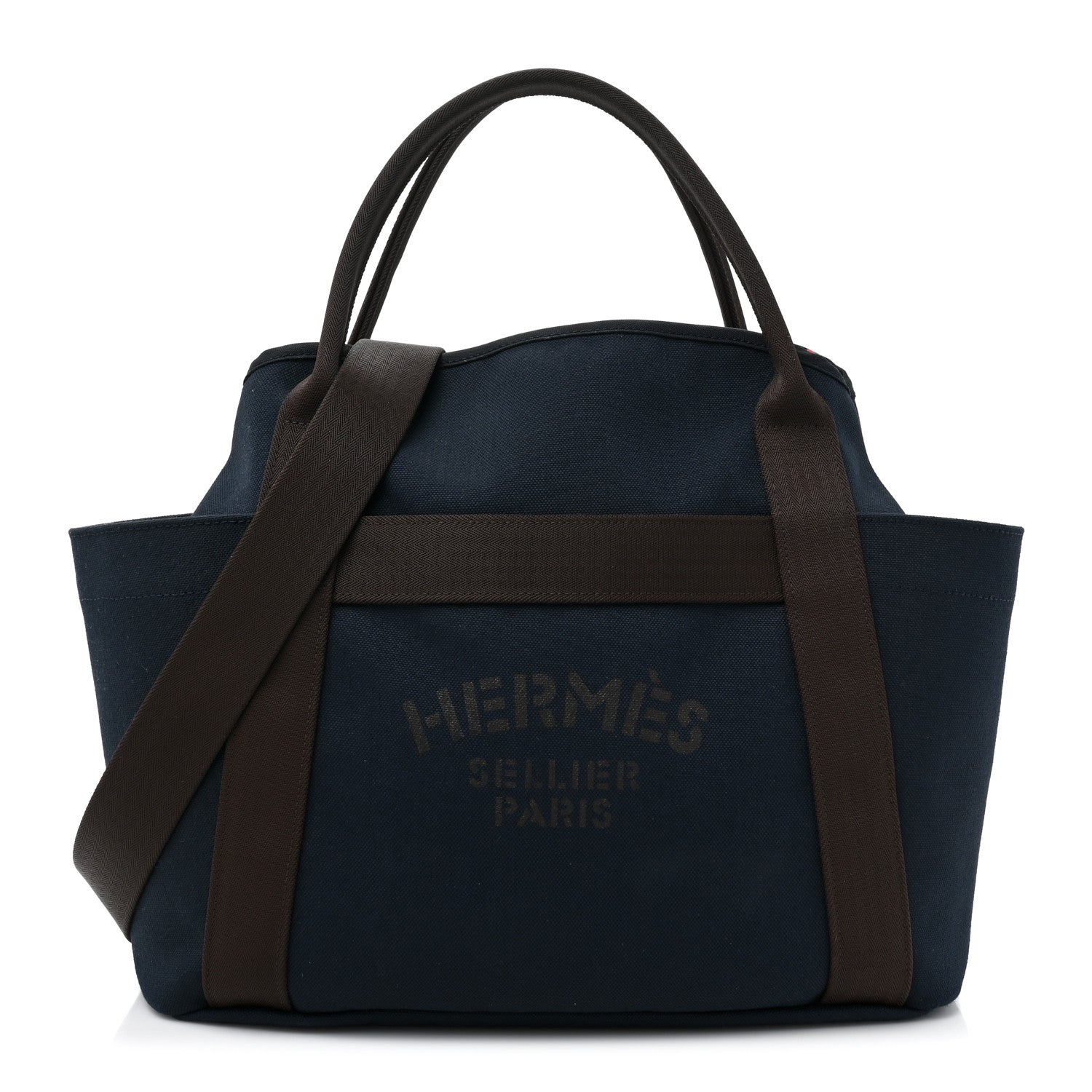 Hermes Canvas The Grooming Bag Bleu Navy Feu 1 of 12