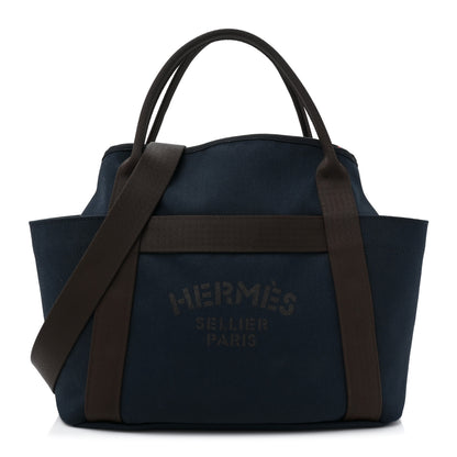 Hermes Canvas The Grooming Bag Bleu Navy Feu 1 of 12