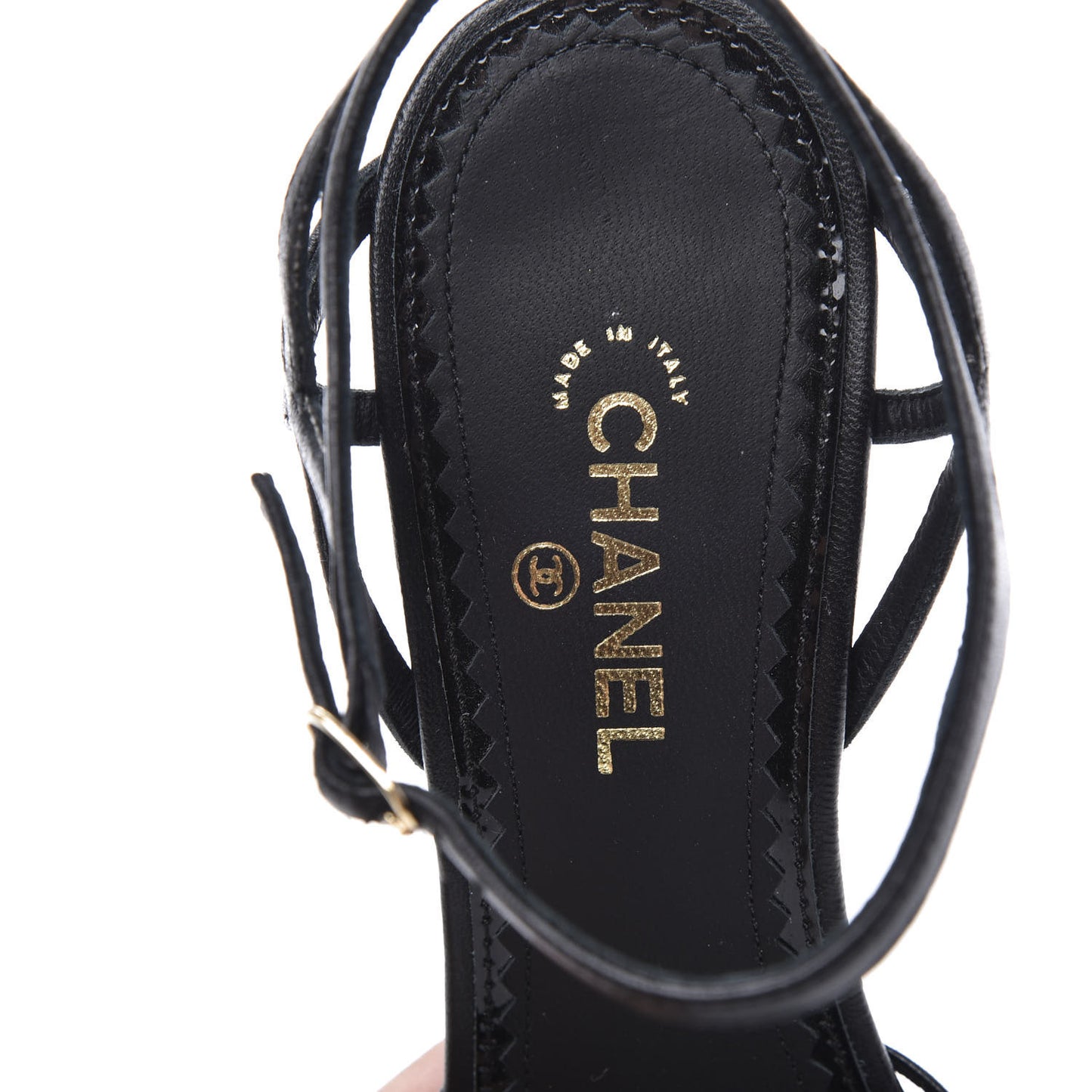 Lambskin Slingback Camellia Wedge Sandals 36.5 Black