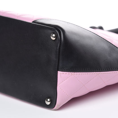 Chanel Calfskin Quilted Medium Cambon Tote Pink Black 9 of 16