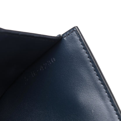 Celine Calfskin Crocodile Embossed Small Tri-Fold Wallet Navy Blue 8 of 9