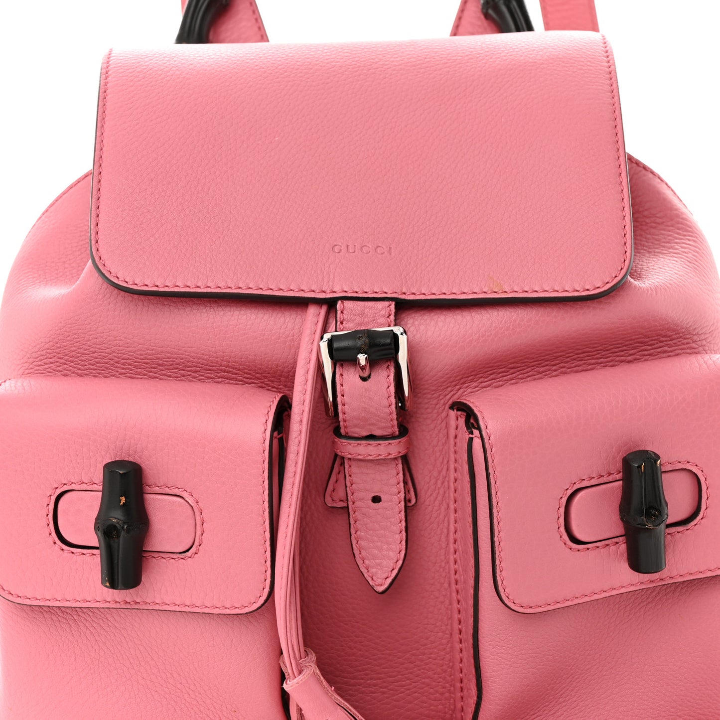 Cellarius Calfskin Medium Bamboo Backpack Glossy Pink