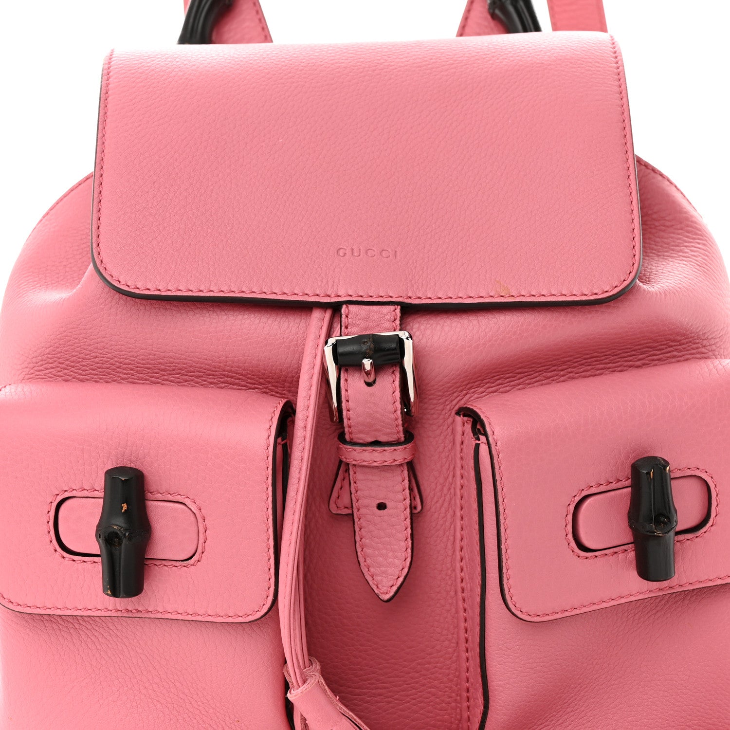 Gucci Cellarius Calfskin Medium Bamboo Backpack Glossy Pink 8 of 13